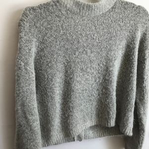 Women's Olivaceous Size L Gray Split Back Sweater
